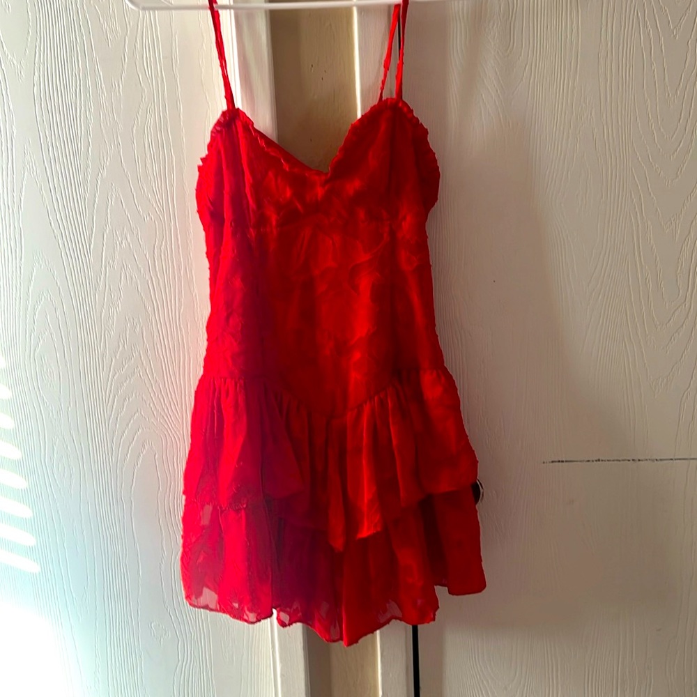 Red mini dress